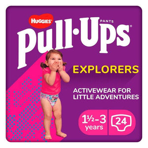 Huggies Pull-Ups Explorers Girls Age 1.5-3years, 12-17kg