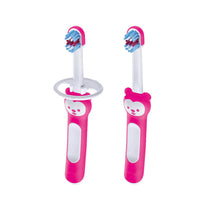 Load image into Gallery viewer, MAM Baby Brush With Safety Shield (2 Baby&#39;s Brushes and 1 Safety Shield) 6+ Months

