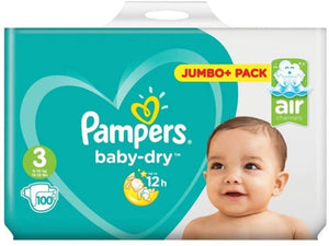 Pampers Baby-Dry Nappies, Size 3 (6-10kg) Jumbo -98 pack
