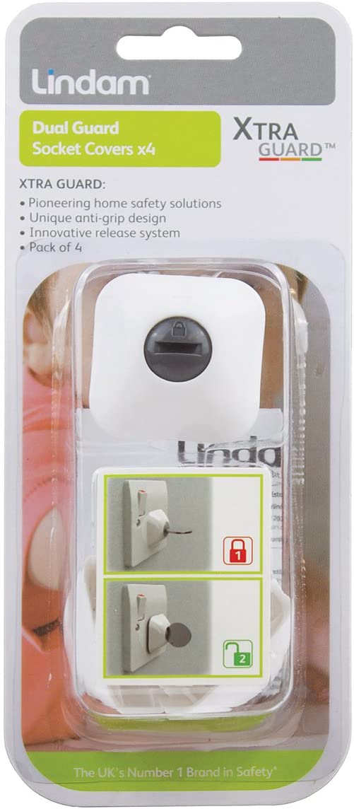 Lindam Dual Guard Socket Covers 4 pack