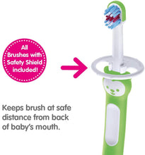 Load image into Gallery viewer, MAM Baby Brush With Safety Shield (2 Baby&#39;s Brushes and 1 Safety Shield) 6+ Months
