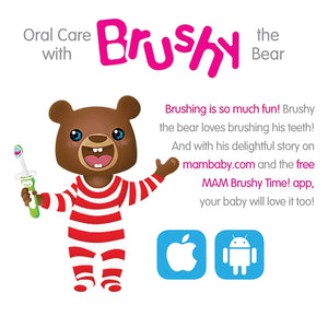 MAM Baby Brush With Safety Shield (2 Baby's Brushes and 1 Safety Shield) 6+ Months