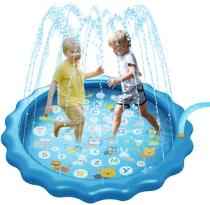 Outdoor Sprinkler and Splash Play Mat For Kids and Wading Pool For Learning
