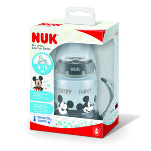 NUK First Choice Disney Learner Temperature Control Bottle -Grey, 150ml, 6-18Months