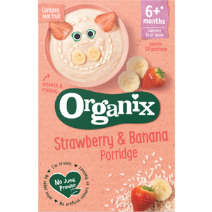 Organix Strawberry & Banana Porridge 120gm, 6+Months