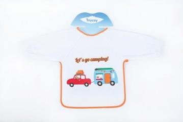 Mycey Leakproof Sleeved Baby Bib - Terrycotton- Lets Go Camping