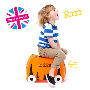 Children’s Ride-On Suitcase & Kid's Hand Luggage: Tipu Tiger (Orange).
