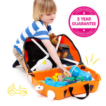 Load image into Gallery viewer, Children’s Ride-On Suitcase &amp; Kid&#39;s Hand Luggage: Tipu Tiger (Orange).
