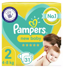 Load image into Gallery viewer, Pampers New Baby Size 2, 31 Newborn Nappies, 4kg-8kg, Essential Pack
