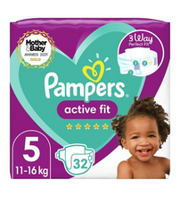 Load image into Gallery viewer, Pampers Active Fit Size 5, 32 Nappies 11-16kg, Essential Pack
