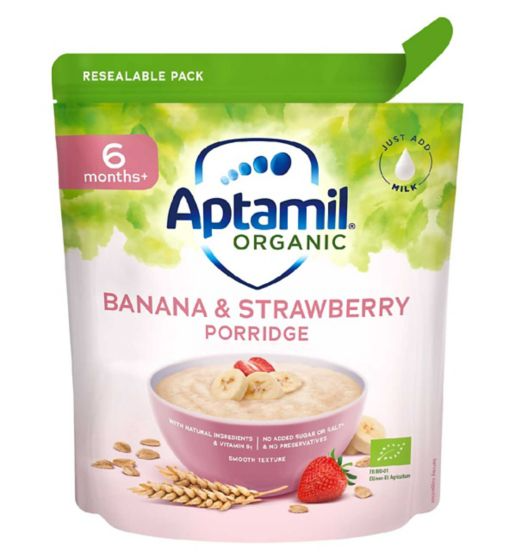 Aptamil Organic Banana & Strawberry Porridge,6+months