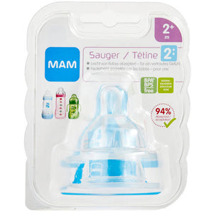 MAM SkinSoft Silicone Medium Flow Teat, Size 2, 2+Months