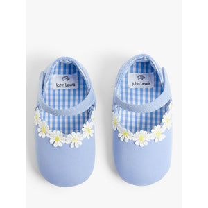 John Lewis & Partners Baby Daisy Sandal Shoes, Blue, 12-18 months