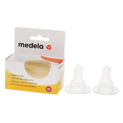 Medela Medium Flow Silicone Teats 2Pk