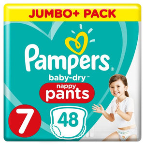 Pampers Baby Dry Pants Jumbo Pack Size 7 50 Nappies, (17+kg)