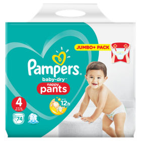 Pampers baby-dry size 4 Nappy Pants, 72 pack, (9-15kg)