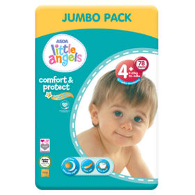 Little Angels Comfort & Protect Size 4+ Nappies - 78 pieces, (9-20kg)