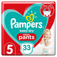 Load image into Gallery viewer, Pampers Baby Dry Pants Essential Pack Size 5 33 Nappies, (11-16kg)
