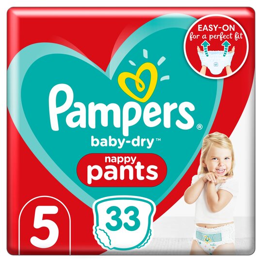 Pampers Baby Dry Pants Essential Pack Size 5 33 Nappies, (11-16kg)